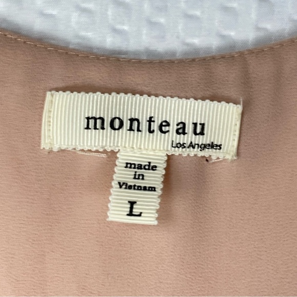 Anthropologie Monteau Layered Double Georgette V-neck Blouse (size Large) - Picture 4 of 5